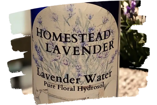 blue bottle of homestead lavender lavender water