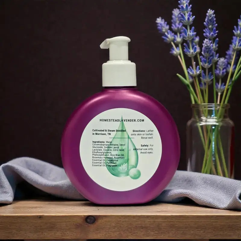 Hydrating liquid hand gel – rosemary & eucalyptus liquid hand soap homestead lavender farm