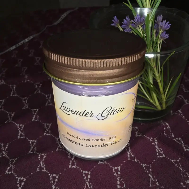 Lavender glow — hand-poured coconut soy + beeswax candle candle homestead lavender farm