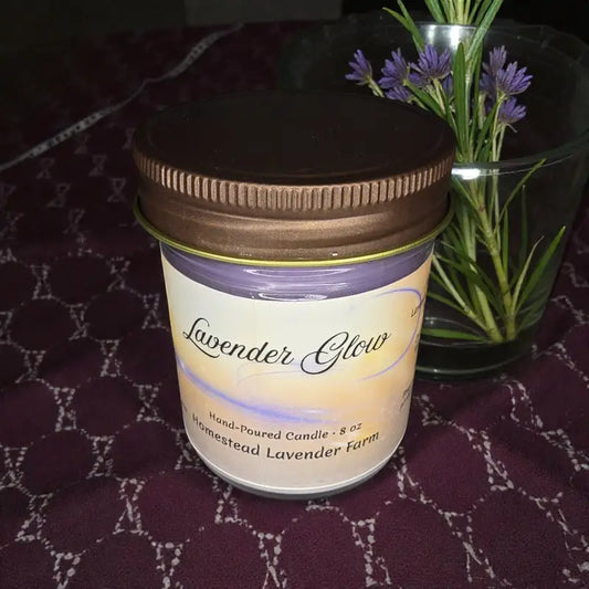 Lavender glow — hand-poured coconut soy + beeswax candle candle homestead lavender farm