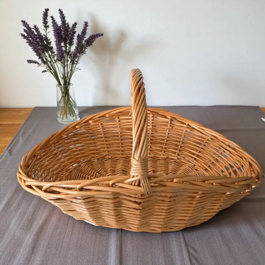 Willow woven basket – handcrafted farmhouse style accessory homestead lavender farm