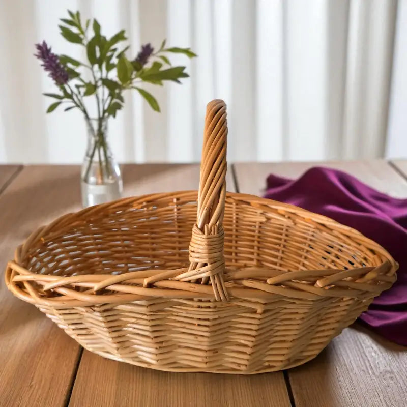 Willow woven basket – handcrafted farmhouse style accessory homestead lavender farm
