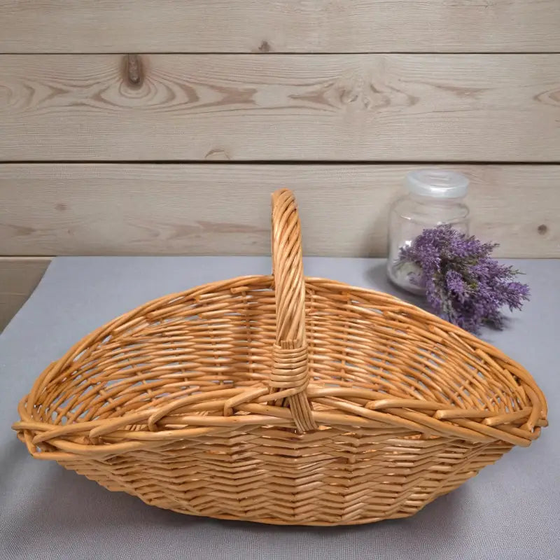 Willow woven basket – handcrafted farmhouse style accessory homestead lavender farm