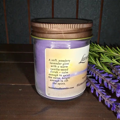 Lavender glow — hand-poured coconut soy + beeswax candle candle homestead lavender farm