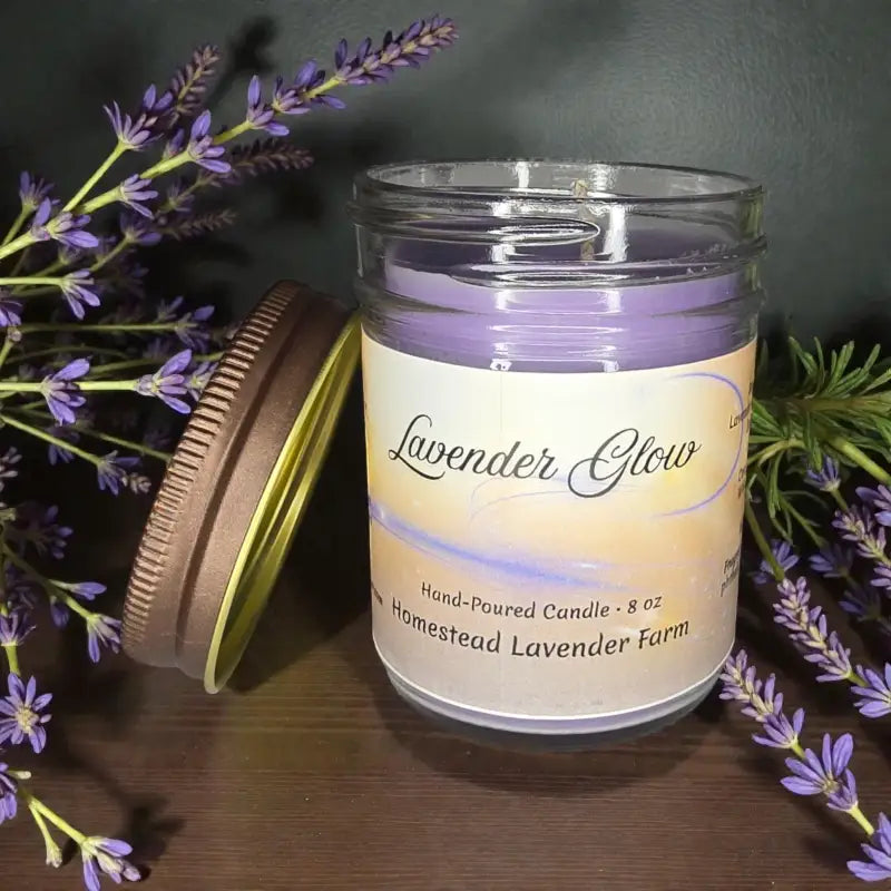 Lavender glow — hand-poured coconut soy + beeswax candle candle homestead lavender farm