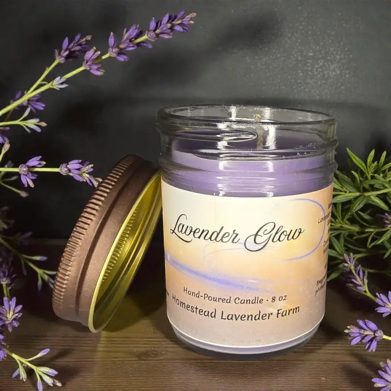 Lavender glow — hand-poured coconut soy + beeswax candle candle homestead lavender farm