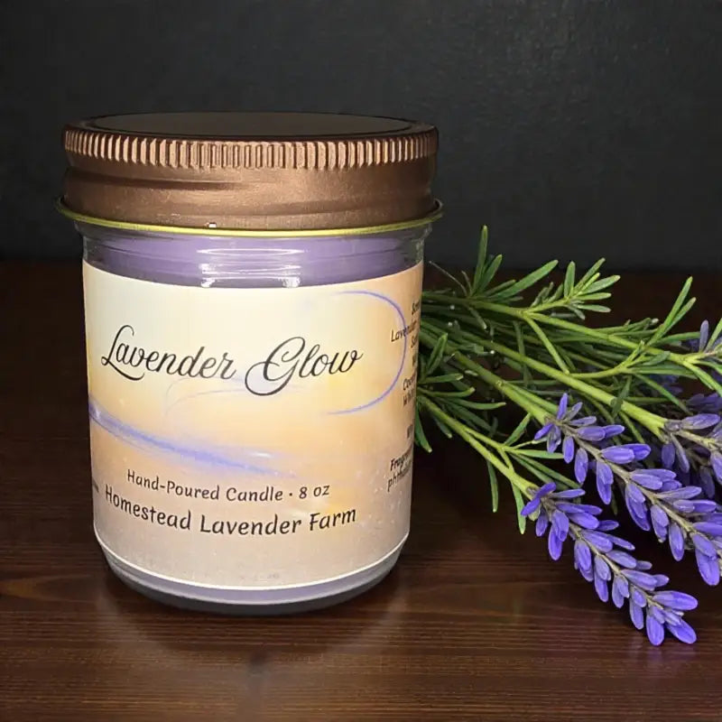 Lavender glow — hand-poured coconut soy + beeswax candle candle homestead lavender farm
