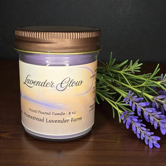 Lavender glow — hand-poured coconut soy + beeswax candle candle homestead lavender farm