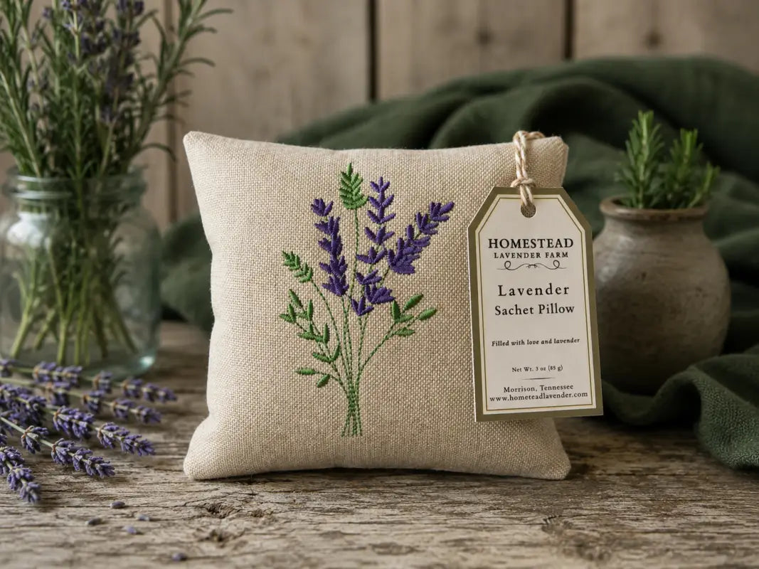 Lavender sachet pillow, refillable filled with english lavender sachet homestead lavender farm lavender sachet pillow,