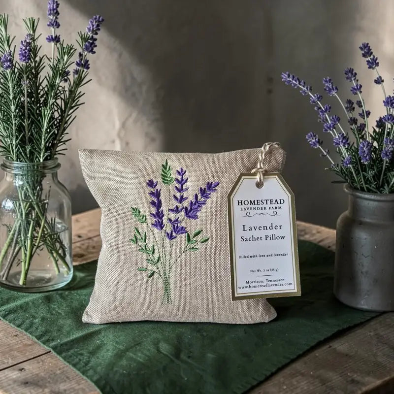 Lavender sachet pillow, refillable filled with english lavender sachet homestead lavender farm lavender sachet pillow,