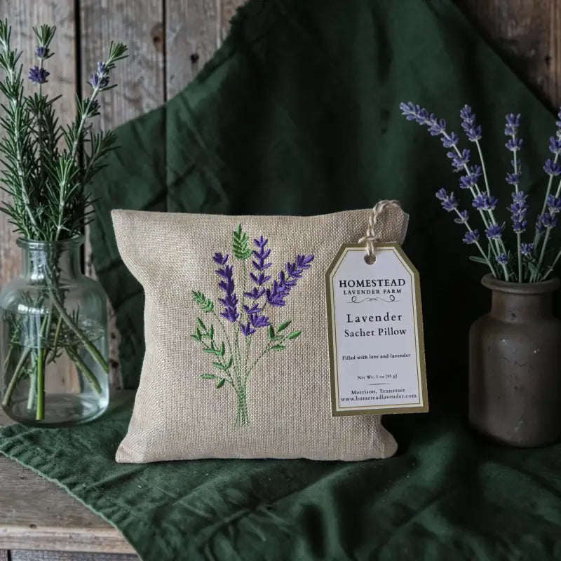 Lavender sachet pillow, refillable filled with english lavender sachet homestead lavender farm lavender sachet pillow,