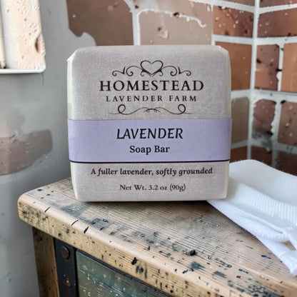 Lavender soap bar, a fuller lavender softly grounded artisan soap homestead lavender farm lavender essential oil,