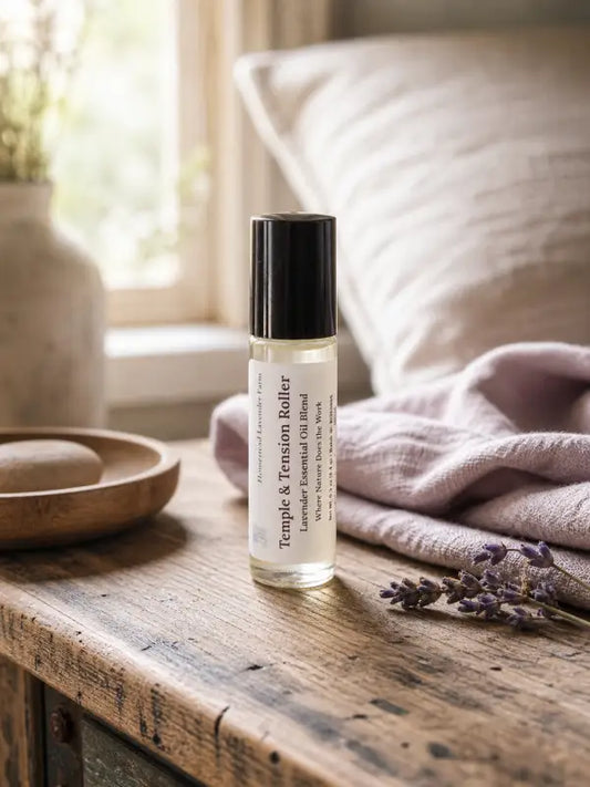 Temple & tension pressure roller - lavender aromatherapy homestead lavender farm tension pressure roller, nature