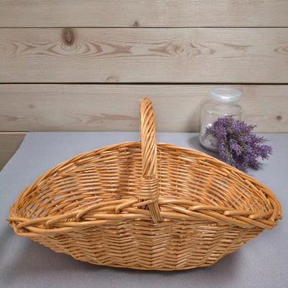 Willow woven basket – handcrafted farmhouse style accessory homestead lavender farm